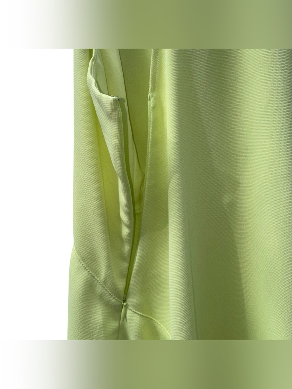 PROENZA SCHOULER White Label Plunging Shoulder Tie V-Neck Midi Dress Celery Sz 8 - Picture 14 of 16